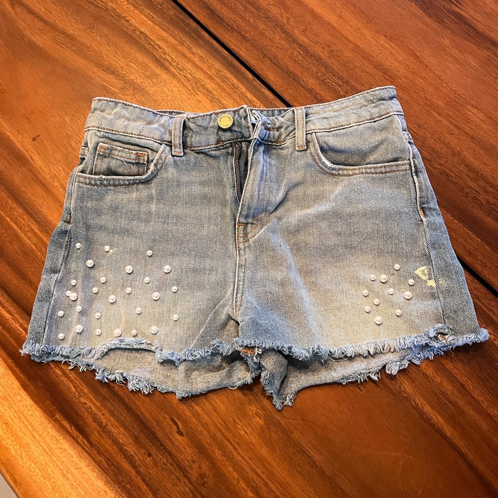 Zara High Waisted Pearl Shorts